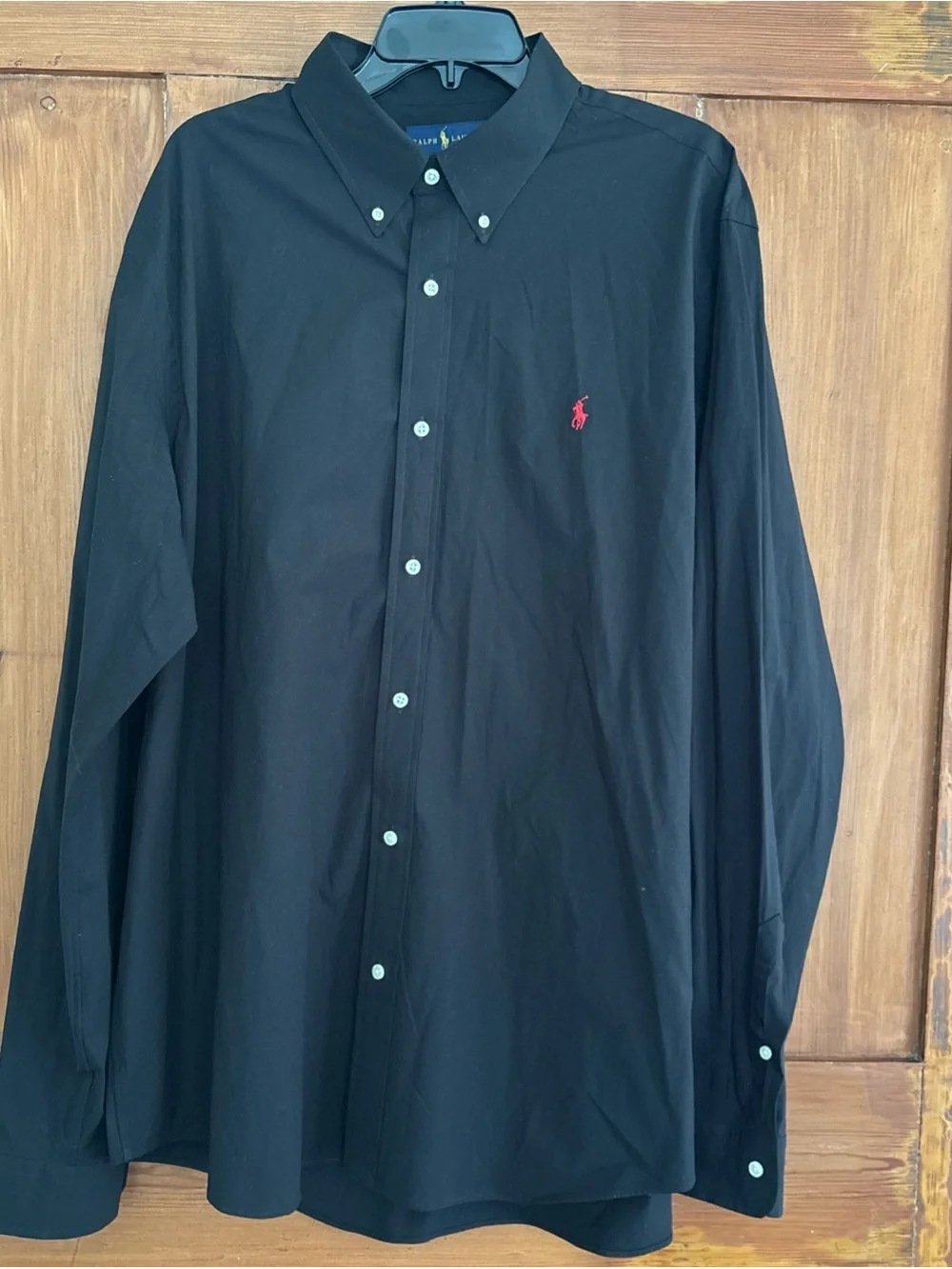 Polo by Ralph Lauren Black Button-Down Shirt with Red Pony Size XXL
